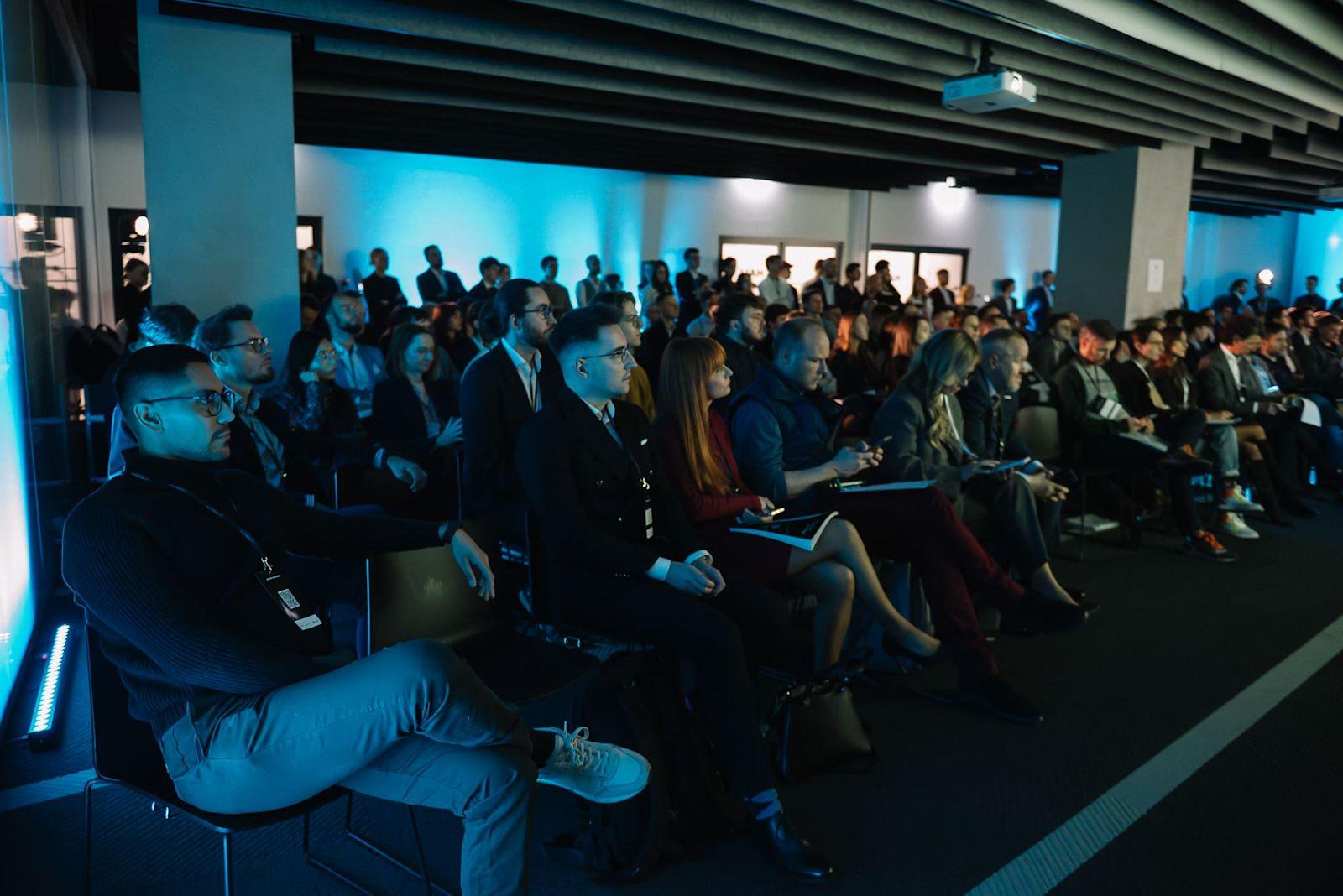 Participants listening to a talk at an Innovations Hub Foundation event
